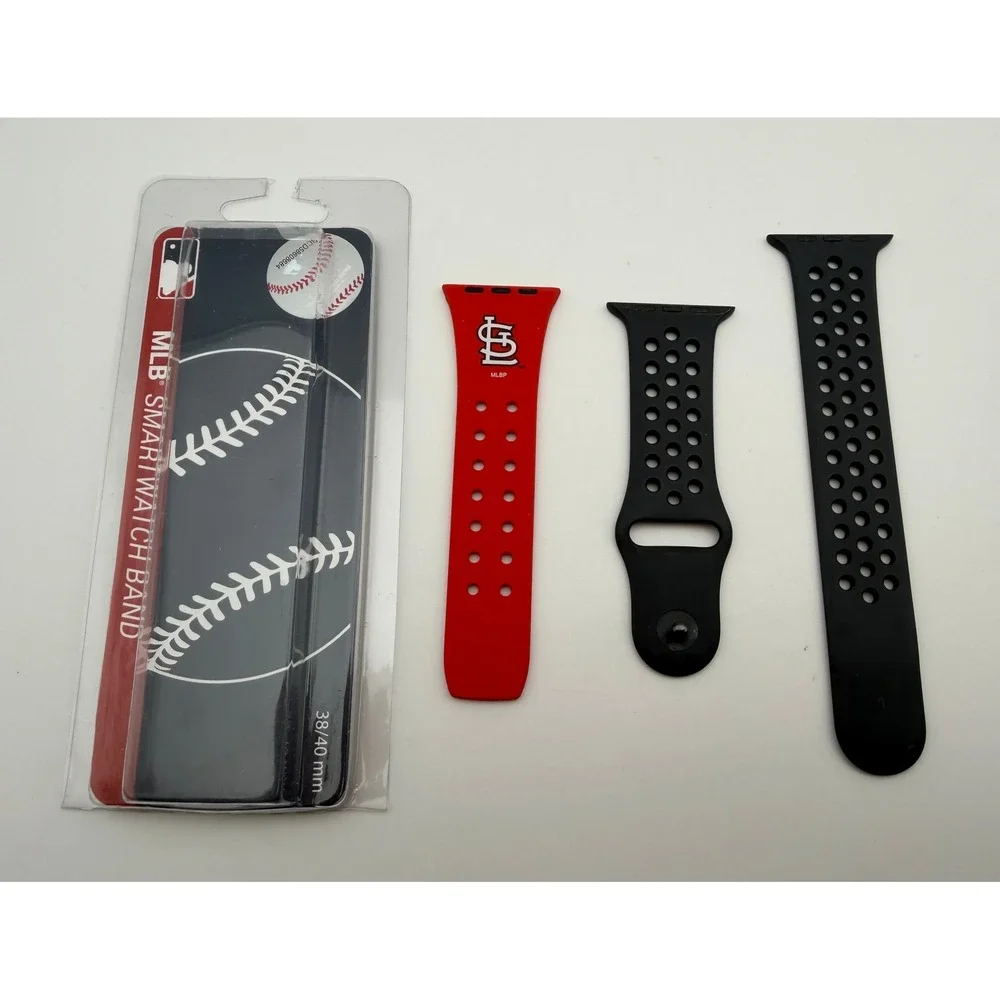MLB St Louis Cardinals Apple Watch Band 38/40mm Red Silicone Sport Strap B193